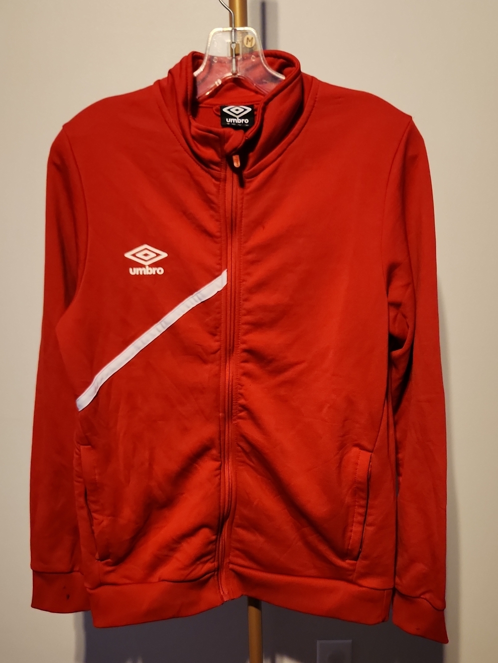 Umbro Red Zip-Up Track Jacket with White Accent